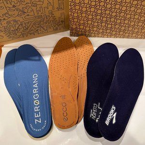 Three pairs Men's INSOLES ONLY Cole Haan,   Ecco,   Brooks
